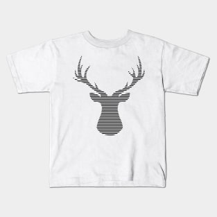 Deer - strips - black and white. Kids T-Shirt